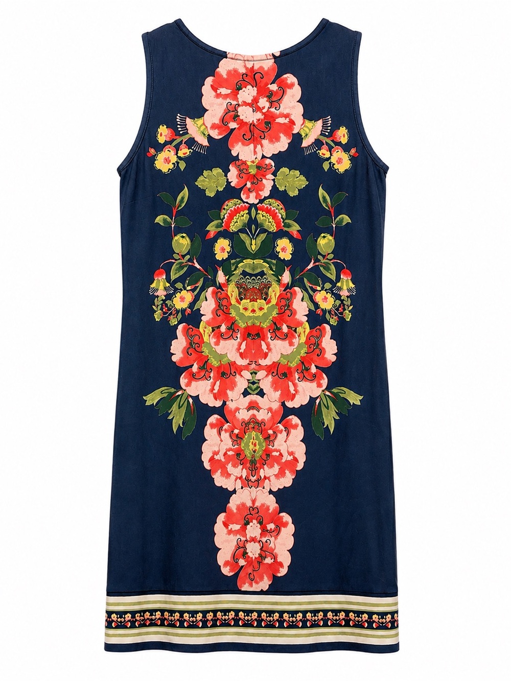 New York & Company Navy Floral Sleeveless Shift Dress Size Small - Picture 4 of 6